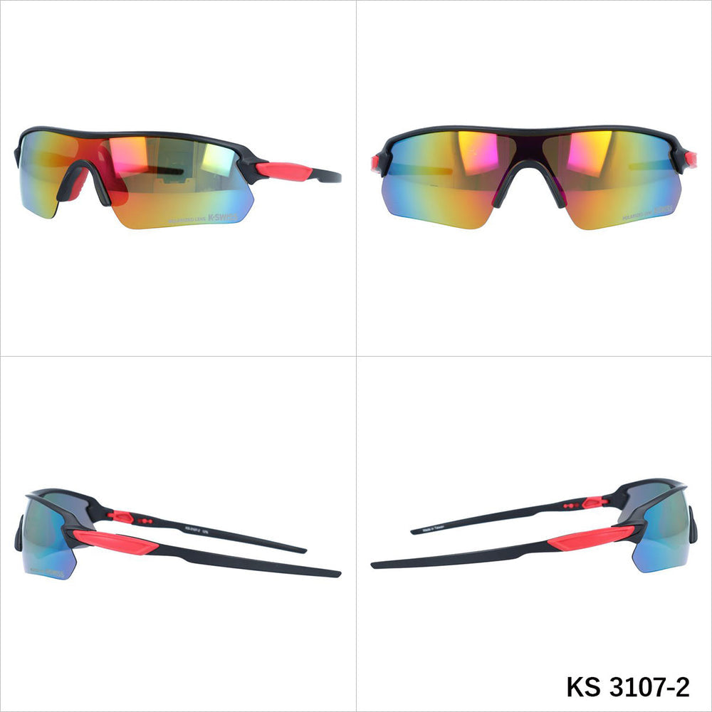 【K・SWISS】 偏光 スポーツサングラス KS3107